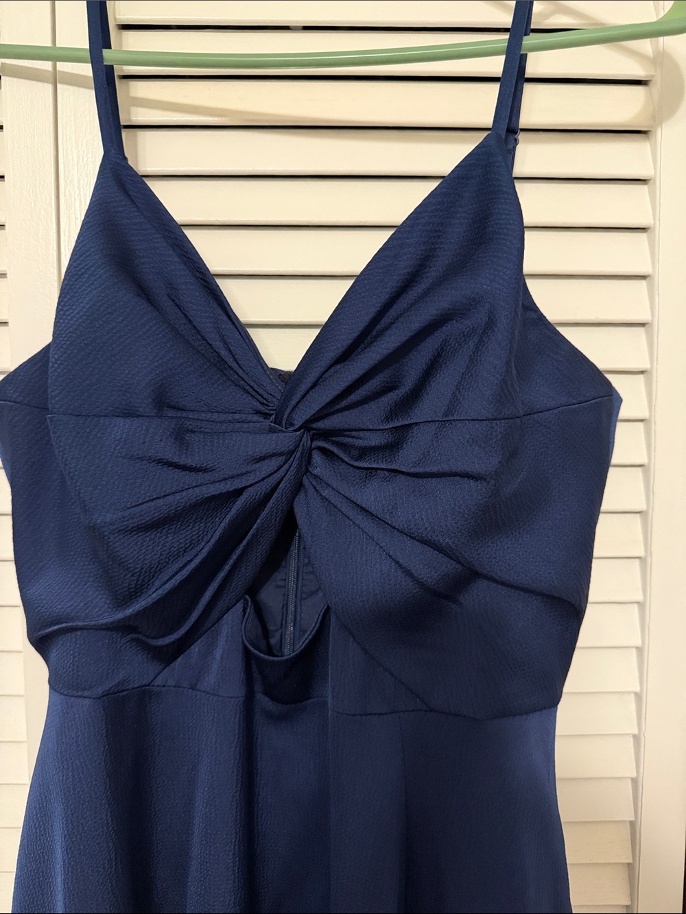 Aidan Mattox Navy Twist-Front Maxi Dress - Picture 2 of 6
